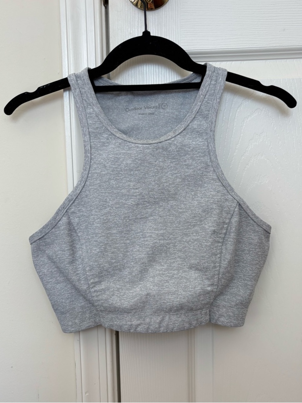 Outdoor Voices Athena Cropped Tank Top Racerback Heathered Sports Bra